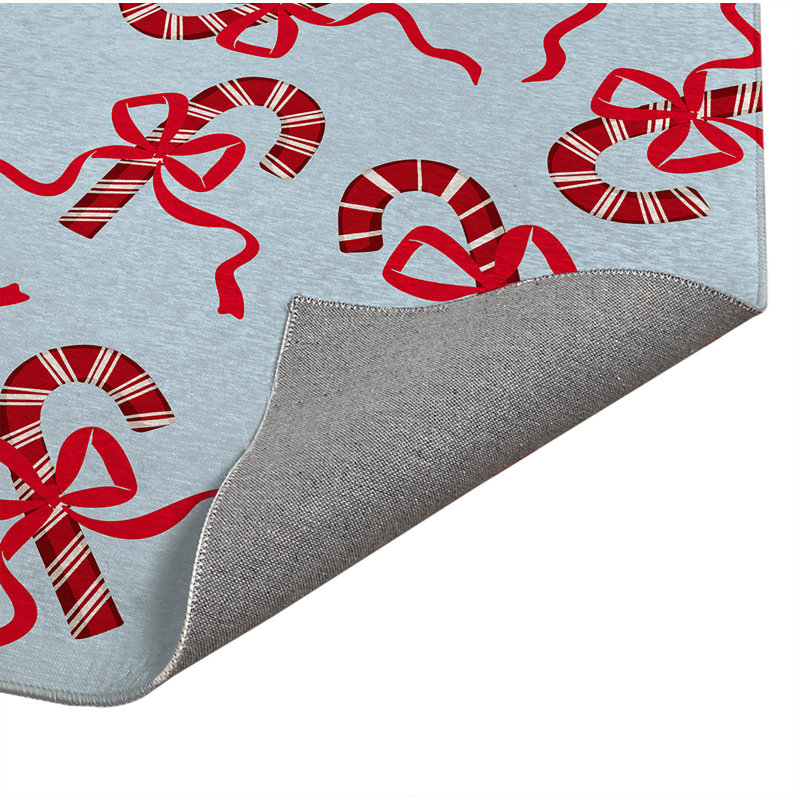 Paillasson Candycanes & Bows, Argent argent, L 24 po x L 36 po