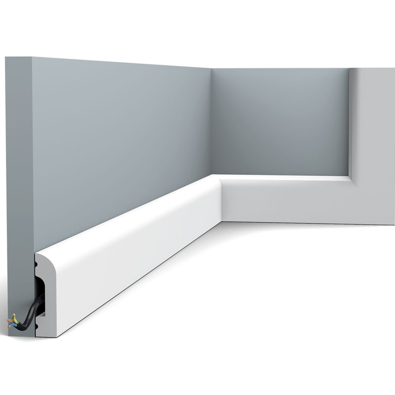1/2 in D x 2 in W x 78-3/4 in L Primed White High Impact Polystyrene Baseboard Moulding