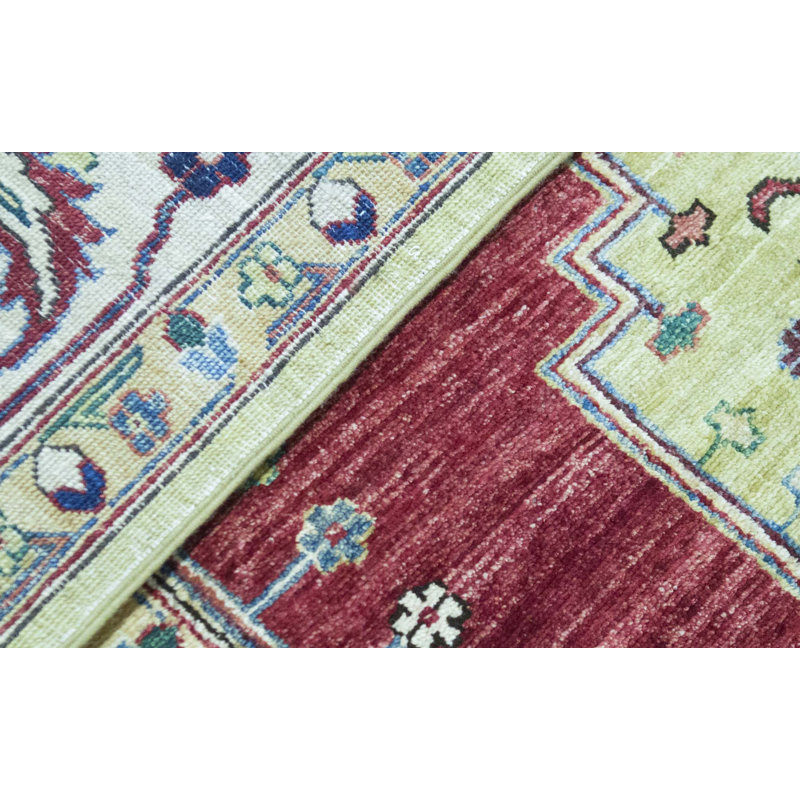 One-of-a-Kind Hand-Knotted High-Quality Red/Blue/Ivory Area Rug