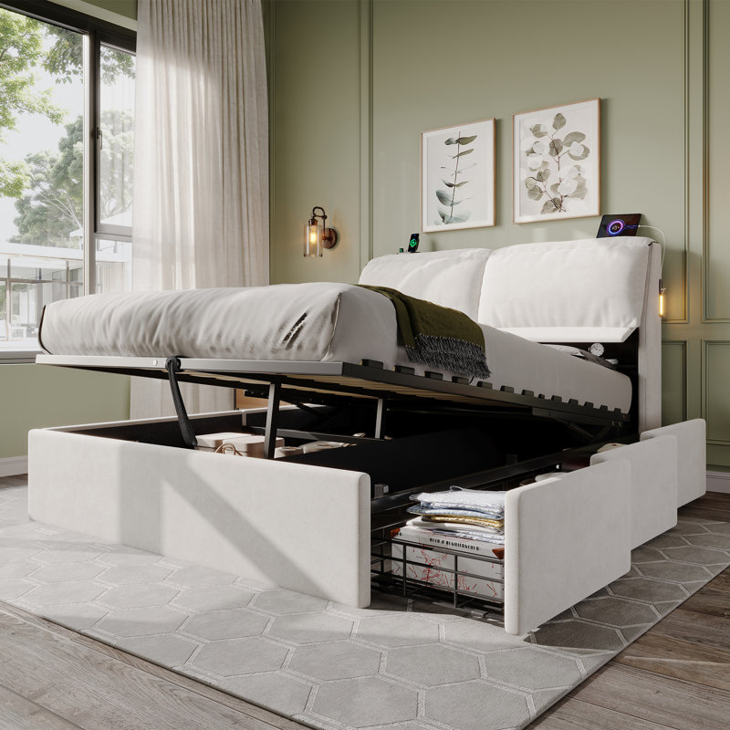 Bed, Beige