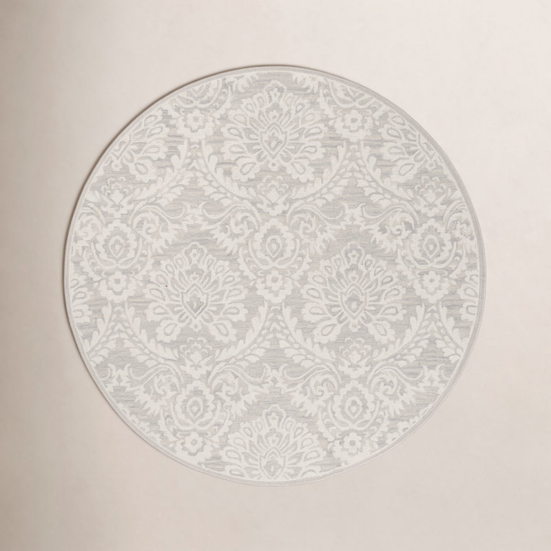 Tansy Wool Floral Indoor Rug, Round 6'