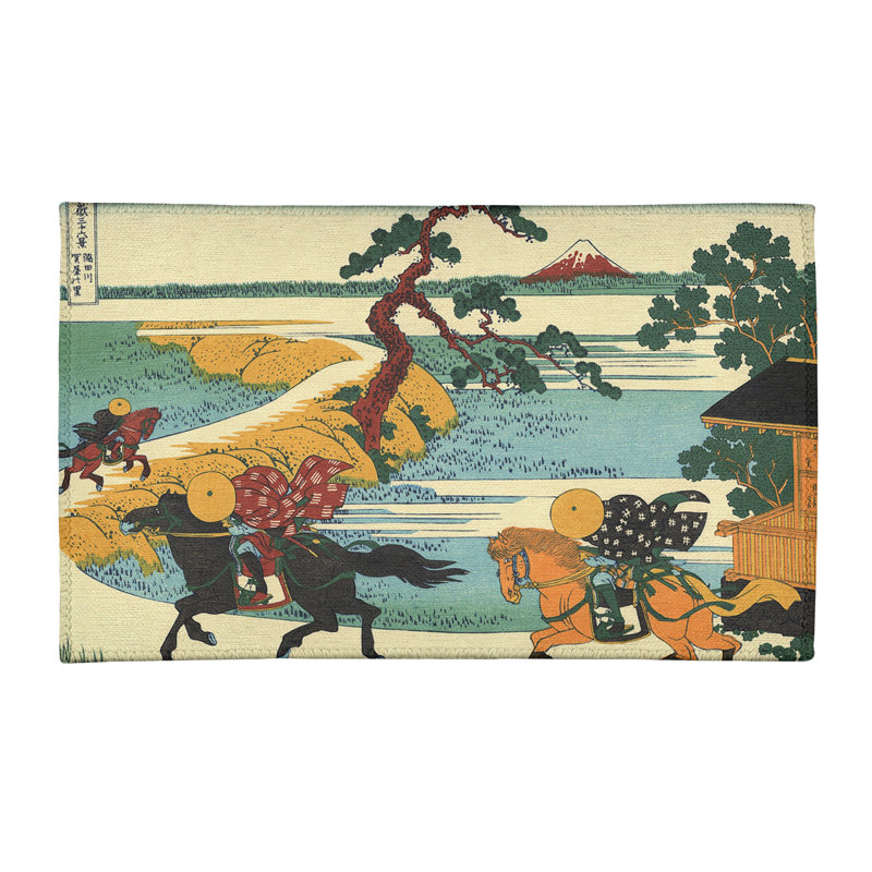 Tapis vert / jaune / rouge Sekiya Village at Sumida River, Rectangle 2 pi x 3 pi