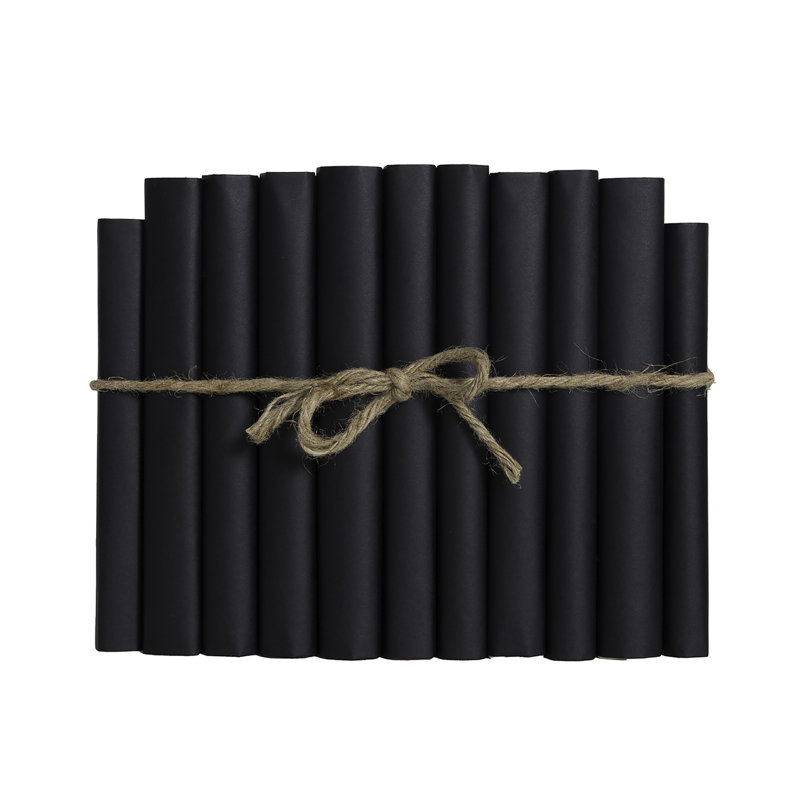 Livres décoratifs - Ensemble de livres sur papier enveloppé onyx - 1 pied de livres noirs, 11, Noir