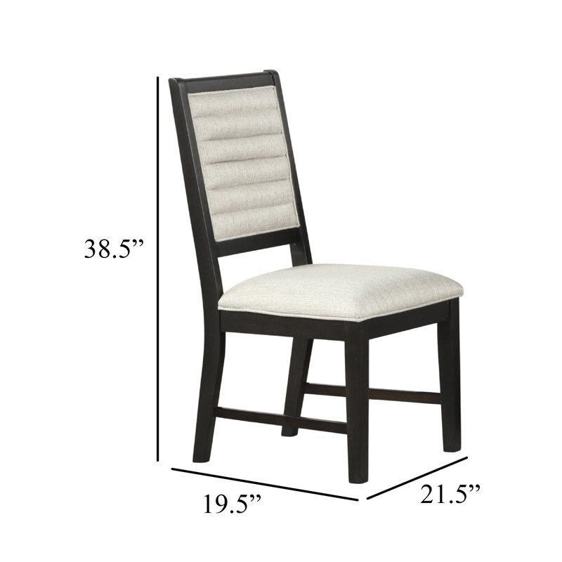 Ensemble de 2 chaises d'appoint de salle à manger Pex, dossier capitonné, brun espresso