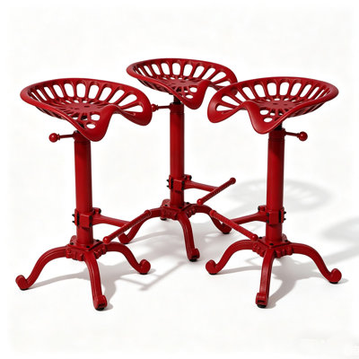 Ensemble de 3 tabourets de bar industriels rustiques