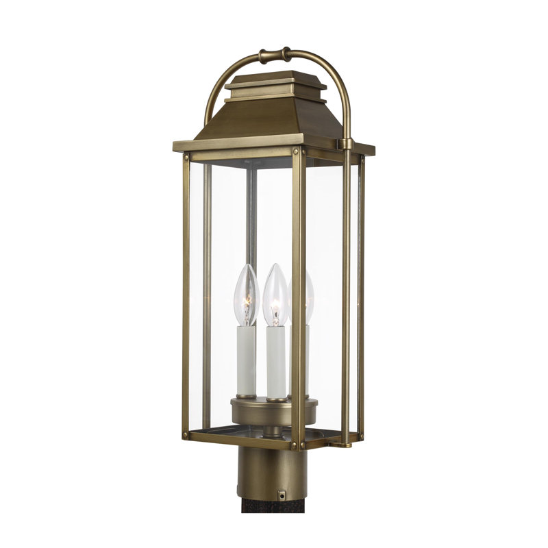 Tête de lanterne 3 lumières Newson, Laiton vieilli peint