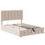 Lit rembourré beige avec rangement hydraulique fiable - attrait élégant
