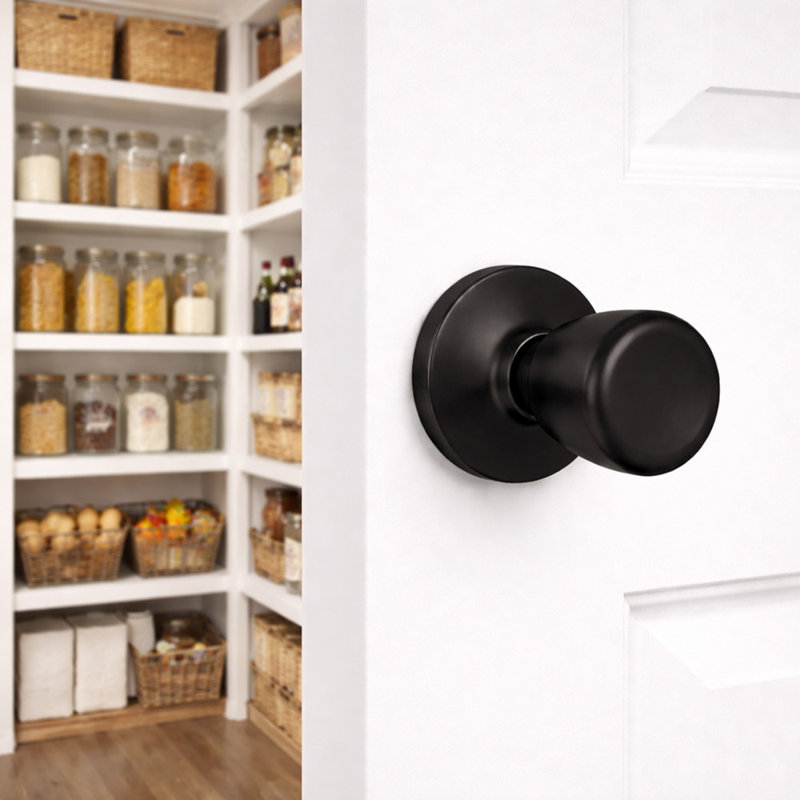 Faux bouton de porte tulipe traditionnel noir mat, placard non verrouillable et porte française, paquet de 2