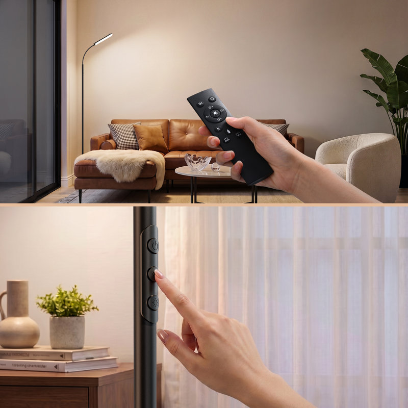 69" LED Dimmable Gooseneck Floor Lamp, Reading Floor Lamp with Remote & Touch Control