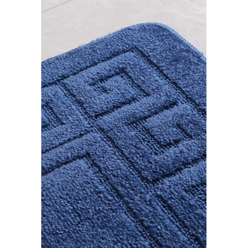 Ensemble de tapis de bain 2 pièces Arterburn, Bleu foncé