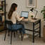 Bureau en chêne vieilli de 42 pouces avec 2 tiroirs et port USB.-2117282263