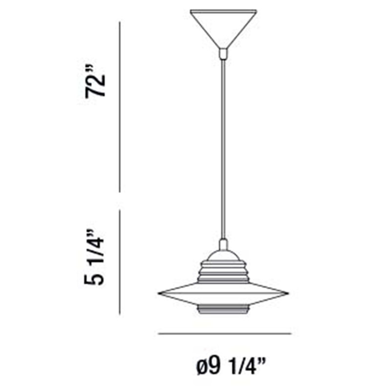 Luminaire suspendu géométrique simple à 1 lumière, Noir
