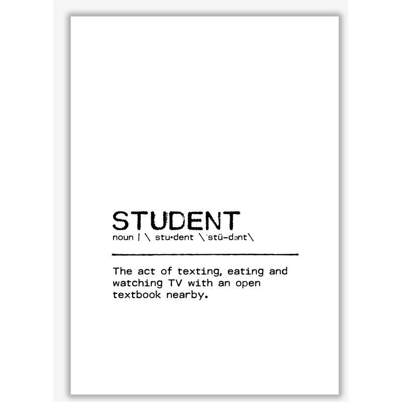 Student Art Of - Print, No Frame, 30 cm H x 21 cm W x 1 cm D