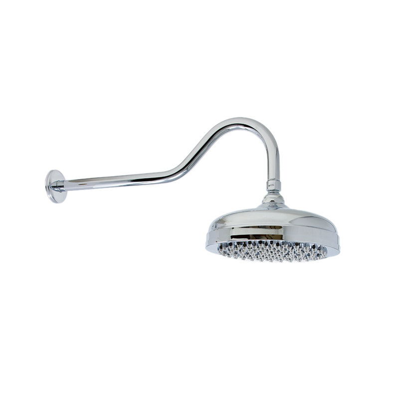 Pomme de douche à col de cygne de 8 po de diamètre avec 2,5 gal / min par Strom Living, Chrome
