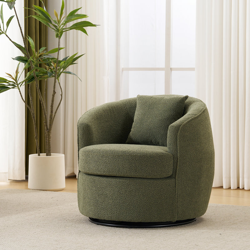 Fauteuil d'appoint pivotant Modern Boucle, Vert