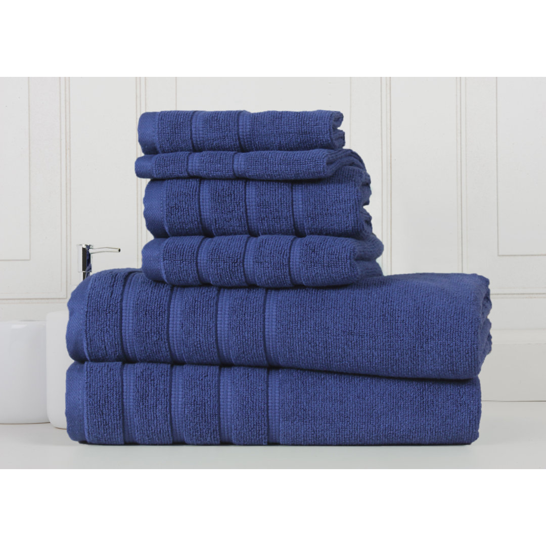 6 Piece Zero Twist Standard Cotton Towel Set Bibb Home 
