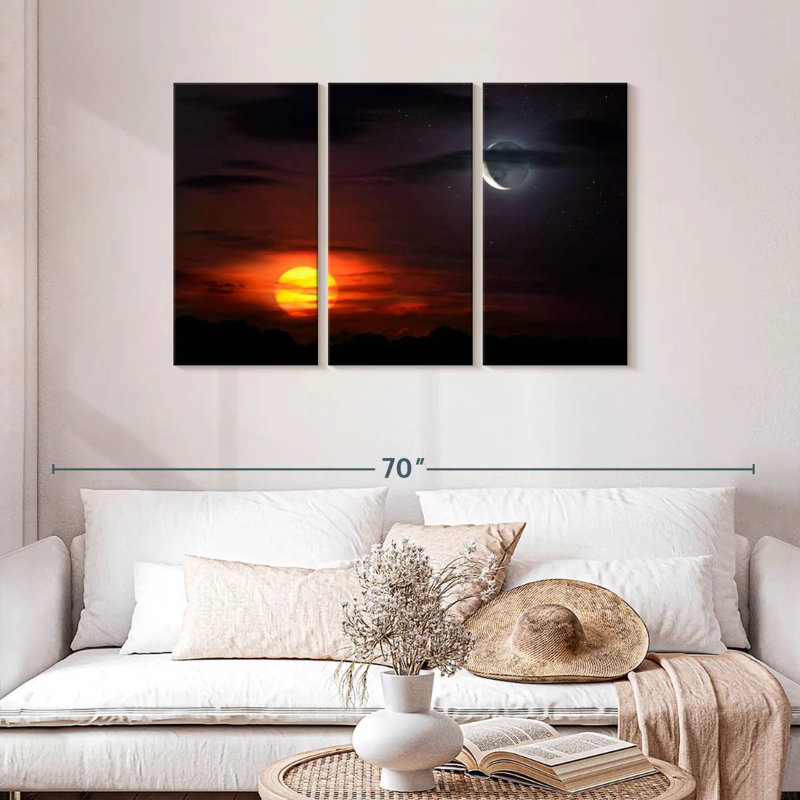 Oberle Sunset With Moon, 28" H x 45" W