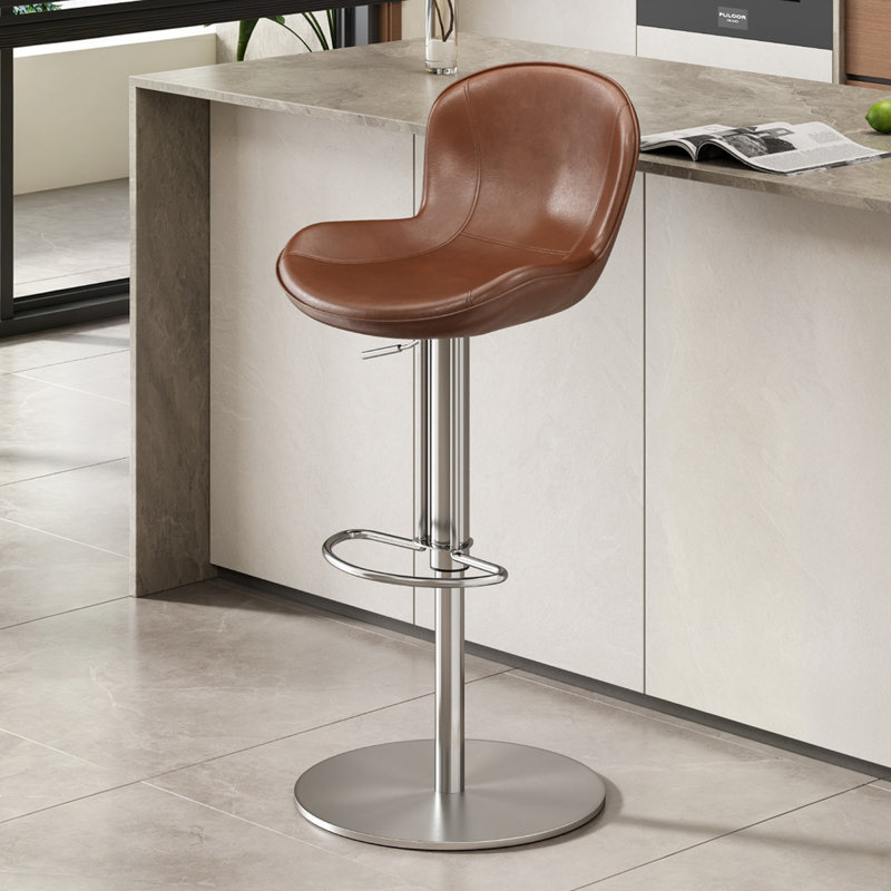 Chaise d'appoint à dossier brun et argent massif (ensemble de 6), Brun, 6