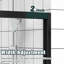 56 - Porte de douche double coulissante 56 po x 74 po avec quincaillerie noire, verre biseauté, installation réversible, poignée pour la salle de bain comme porte-serviettes-121157450