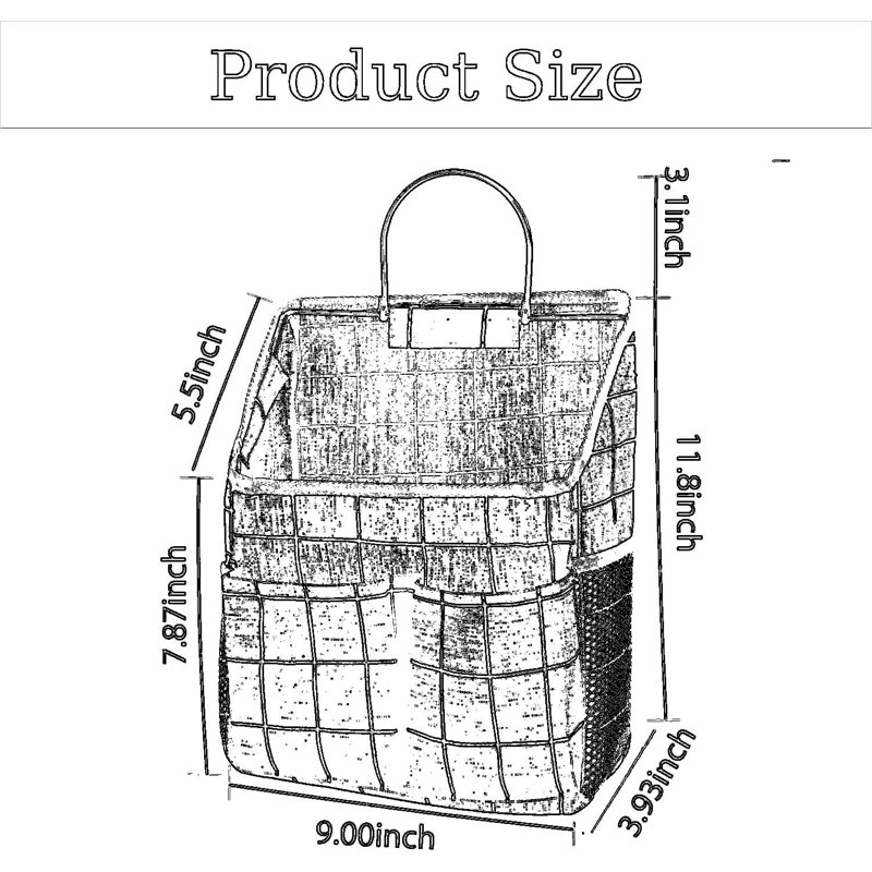 Organisateur mural avec plusieurs poches, solution de rangement polyvalente pour le bureau à domicile Salle de bain et d'organisation de cuisine