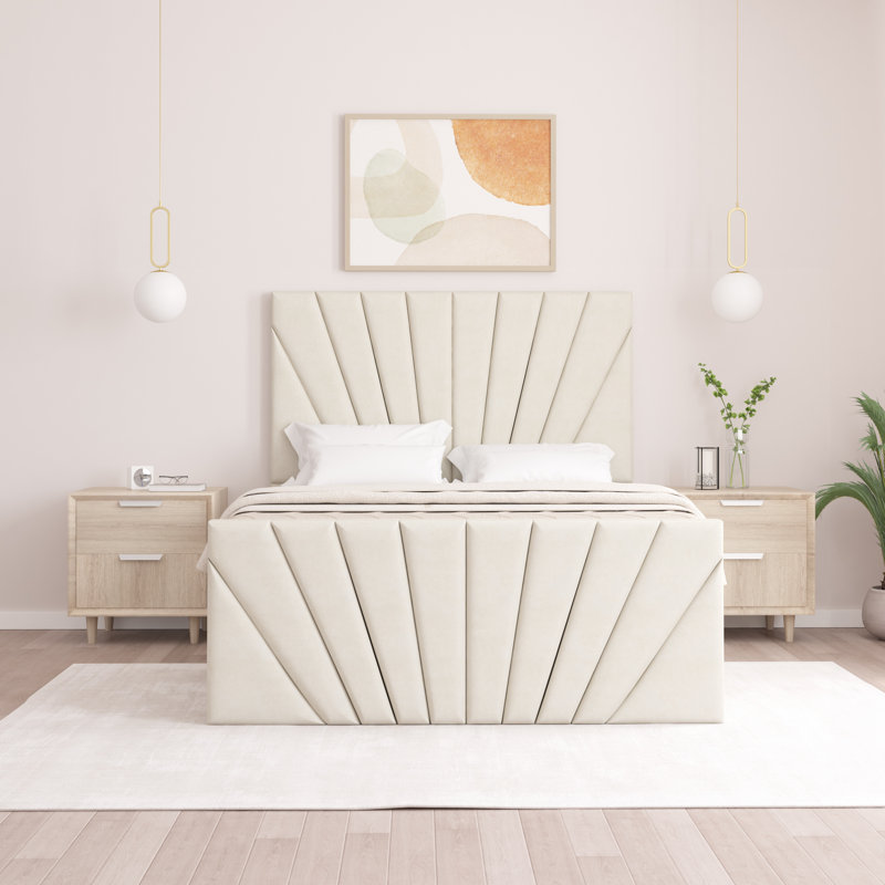 Odolo Upholstered Ottoman Storage Bed, Cream, Super King (6')