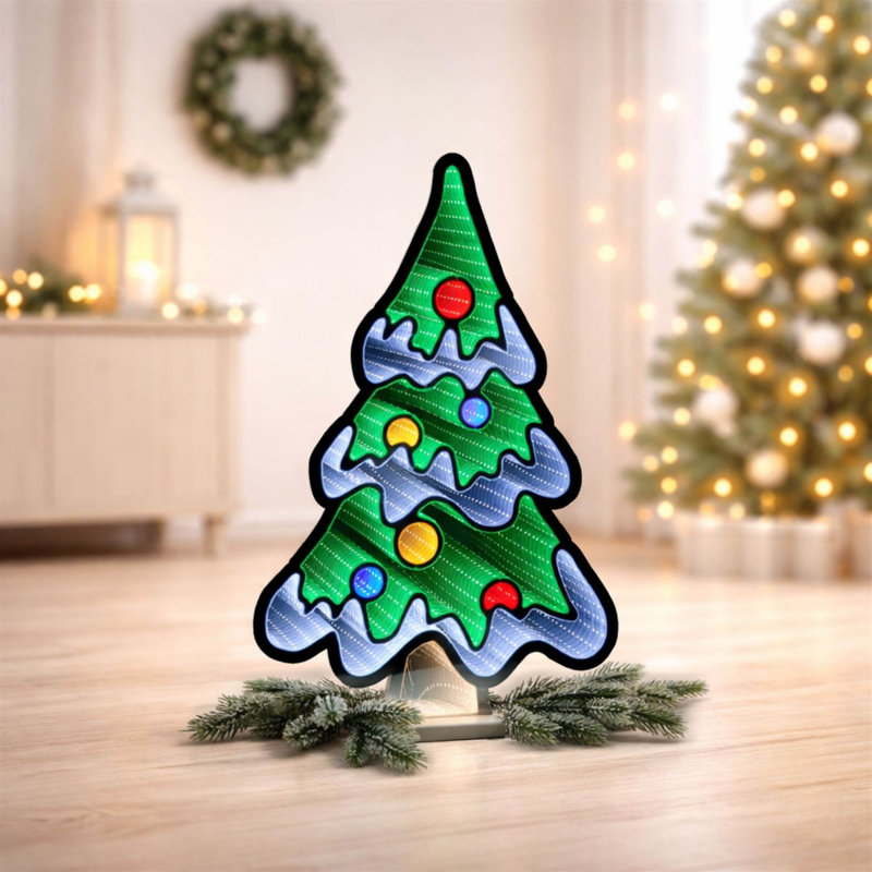 Arbre de Noël enneigé H 23,5 po Ekkolight