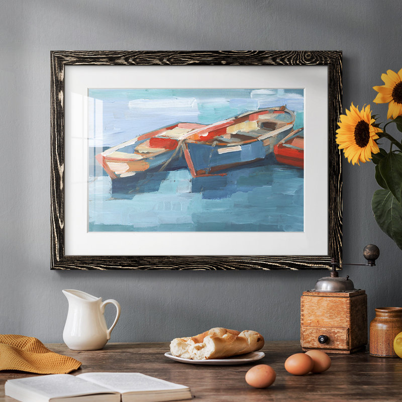 Primaire bateaux I - reproduction de cadre photo simple, H 18 po x l 26 po x P 1,5 po, Noir