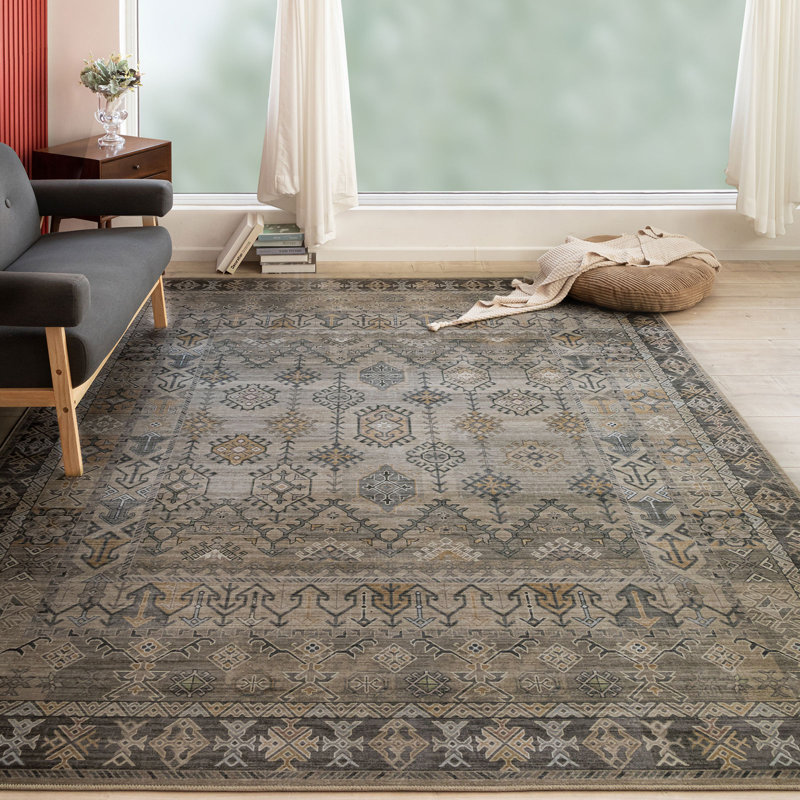 Café Baola traditionnel rétro à motif tribal, Rectangle 4 pi x 6 pi