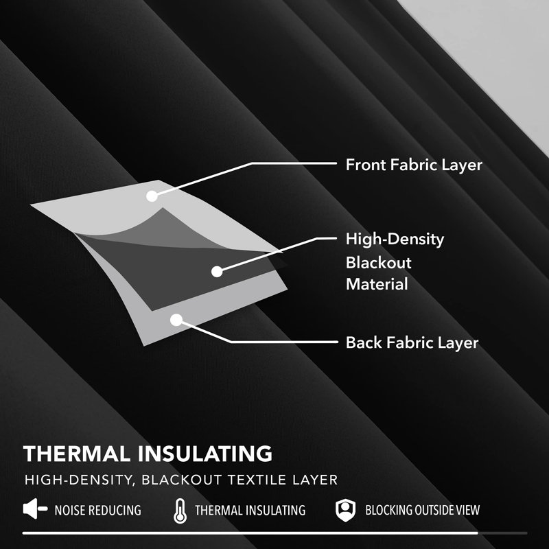 Ragna Polyester Blackout Pinch Pleat Curtain Pair, 55cm Width x 240cm Drop
