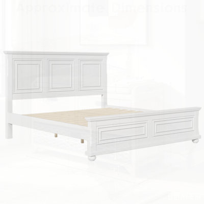 Traditional Town and Country Style Pinewood Vintage Tall Headboard Bed Frame, Perfect for Classic and Rustic Decor
