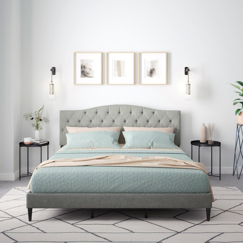 Saltford Upholstered Platform Bed, Stone, King