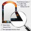 Orange orange sarcelle, paysage audacieux - grand miroir asymétrique des montagnes, miroir mural décoratif arqué traditionnel, impression d'art en métal-368717231
