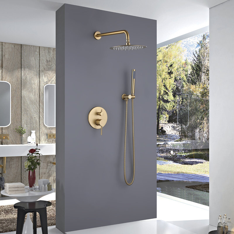 All-In-One Kit with Rough in-Valve, Brushed Gold