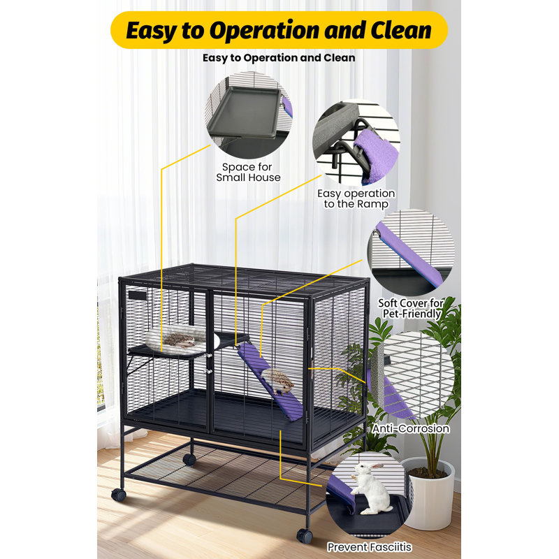 Cage en métal pour petits animaux, H 39 po x l 36 po x P 23 po