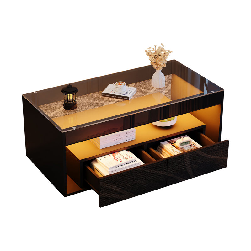 Coffee Table with Storage, Black