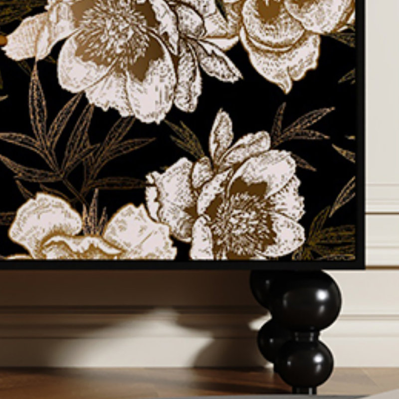 Armoire décorative à motif floral de salon français