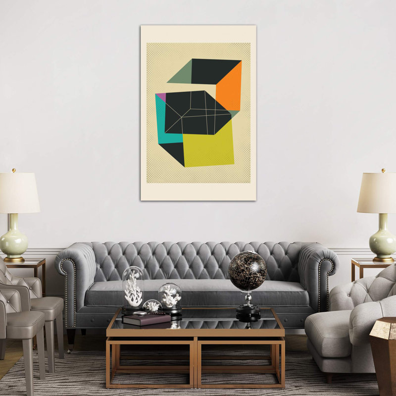 Cubes V by Jazzberry Blue - Print on Canvas, 20.32 cm H x 30.48 cm W, Wrapped Canvas
