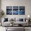 Ensemble de 3 tableaux sur toile « Lune de loup » pour la décoration du salon et de la chambre.-129393865