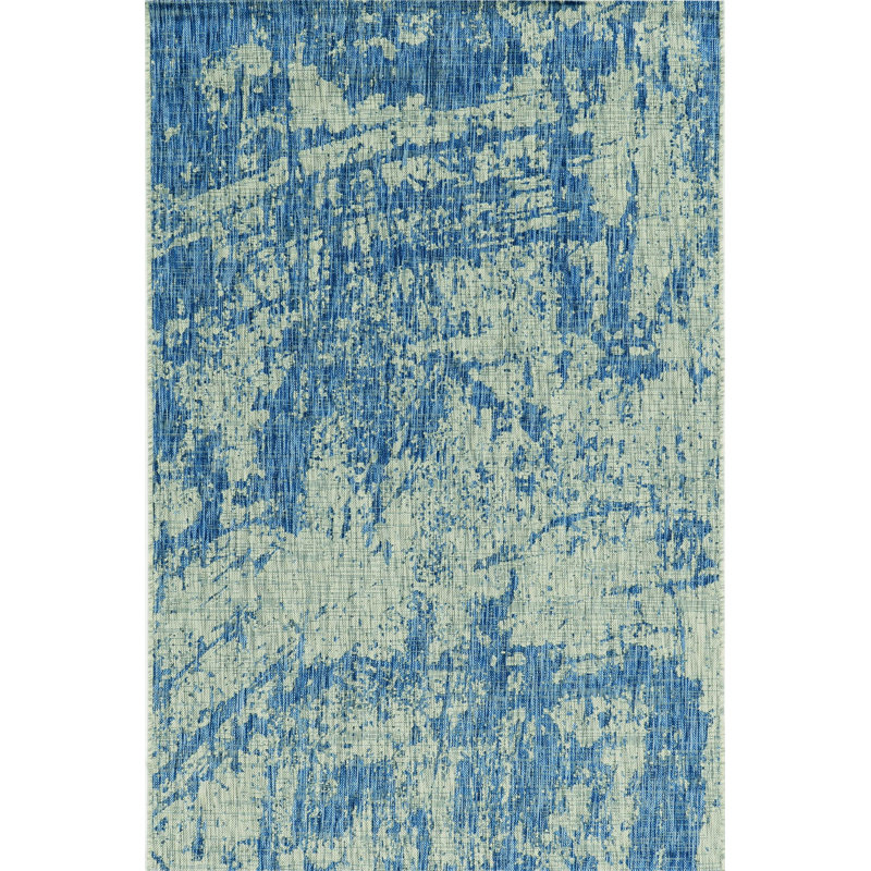 Tapis d'intérieur 8 pi x 11 po gris ou denim abstrait brossé UV, 5 po x 7 po