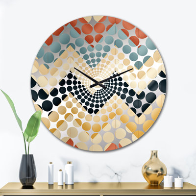 Horloge murale à motif de chevrons Earthy Tones
