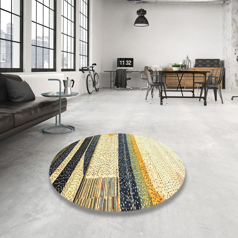 Warre Abstract Indoor Rug, Round 5'