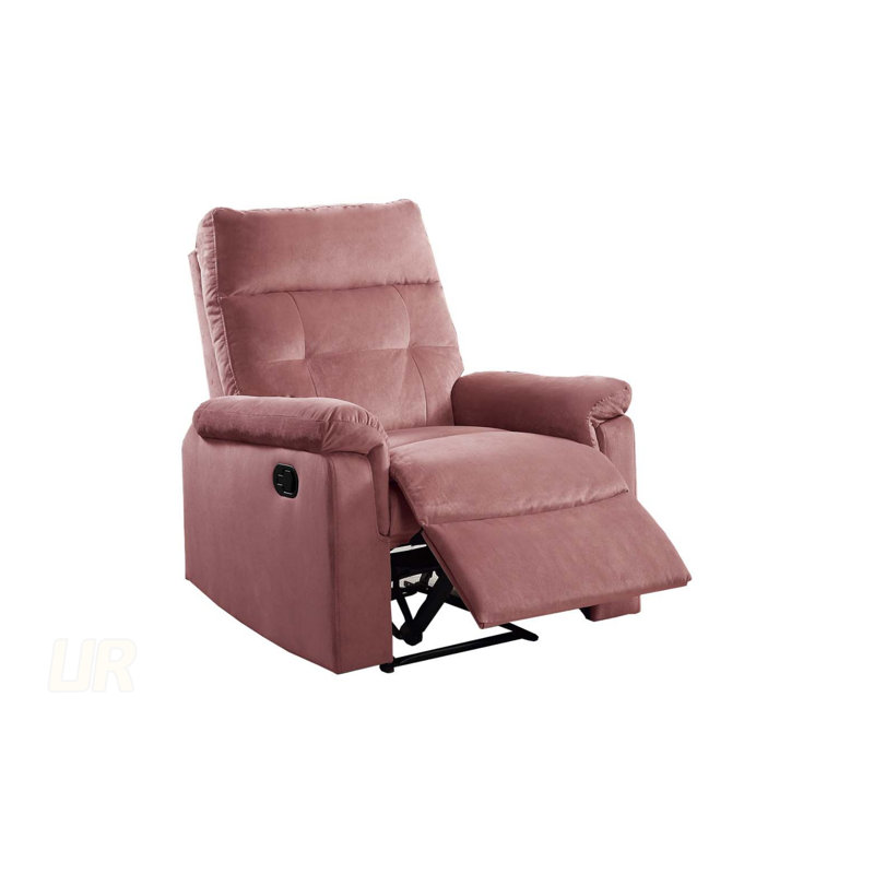 Luxueux fauteuil inclinable rembourré en velours avec poignée manuelle pour un inclinaison douce et un confort ultime