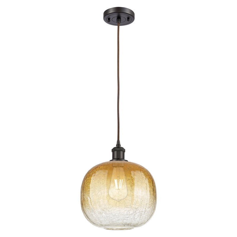 Ballston - Culpepper - Mini-luminaire suspendu à cordon 1 lumière 11 po, Bronze frotté à l'huile, Ambre