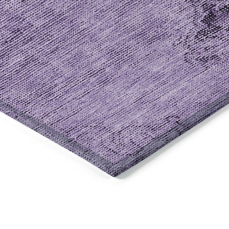 Tapis d'intérieur lavable oriental aubergine 8 pi x 10 pi mauve et lavande