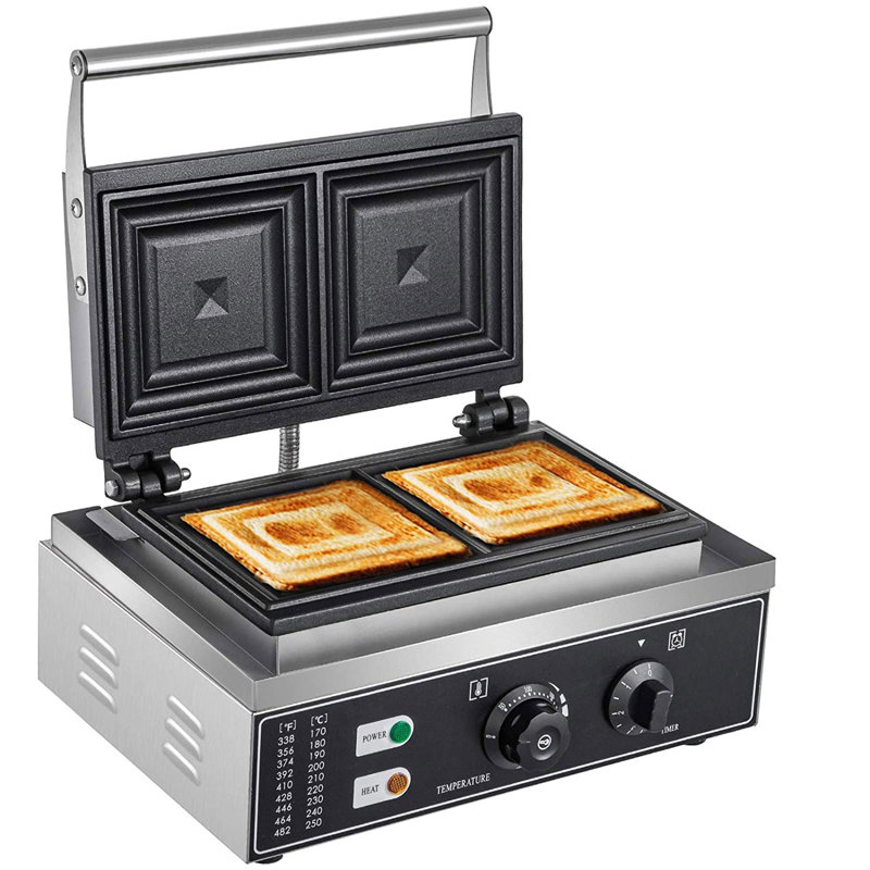 YXSUN 1500W 2 Slice Commercial Electric Sandwich Maker