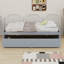 Solid Rubber Wood Bed With Two Built-In Drawers-1372722490