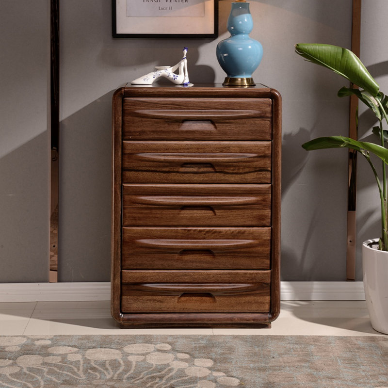 Commode d'appoint moderne simple en noyer noir