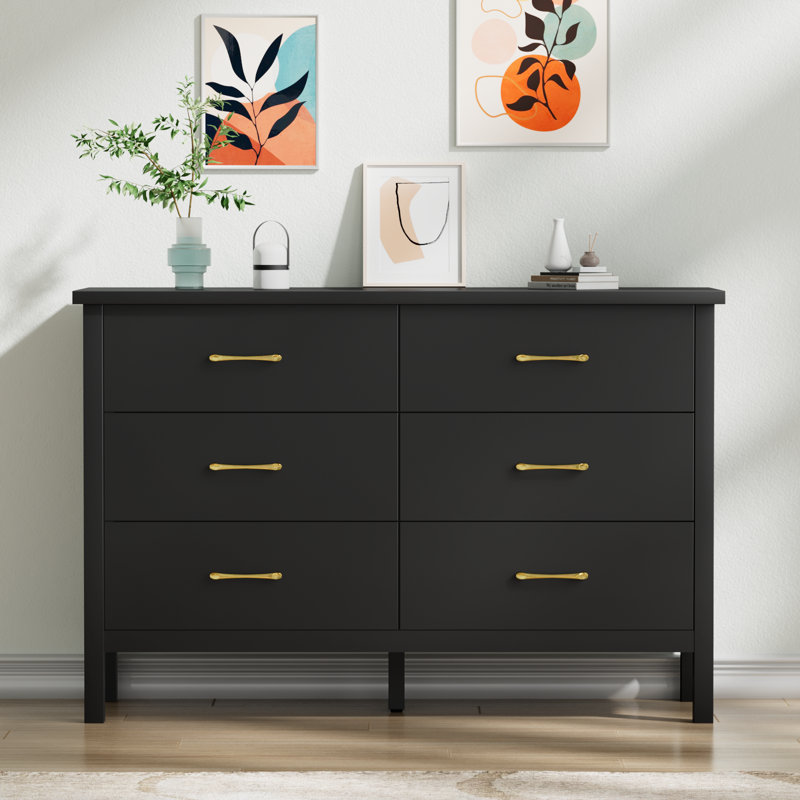 Commode 6 tiroirs Curson, Noir