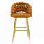 Tabouret de bar orange et velours orange