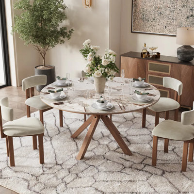 Round Glossy Sintered Stone Dining Table